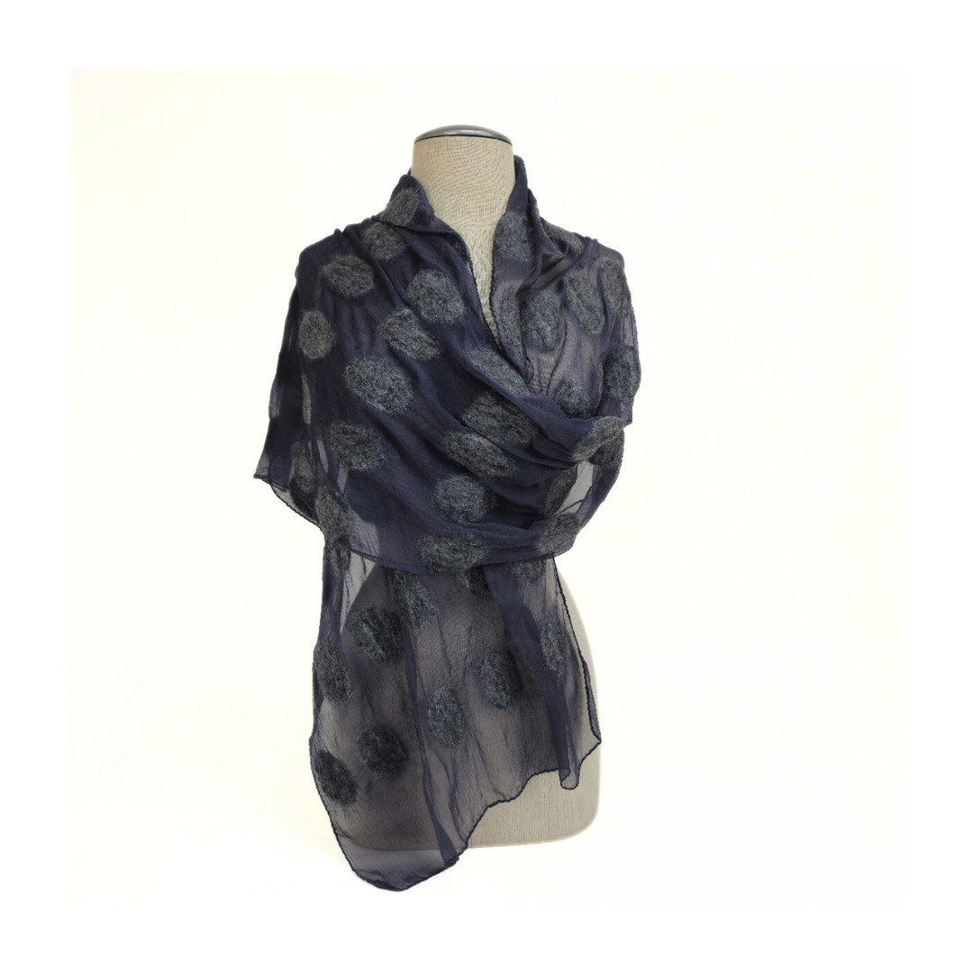 Polka Dotted Felt Soft Scarf