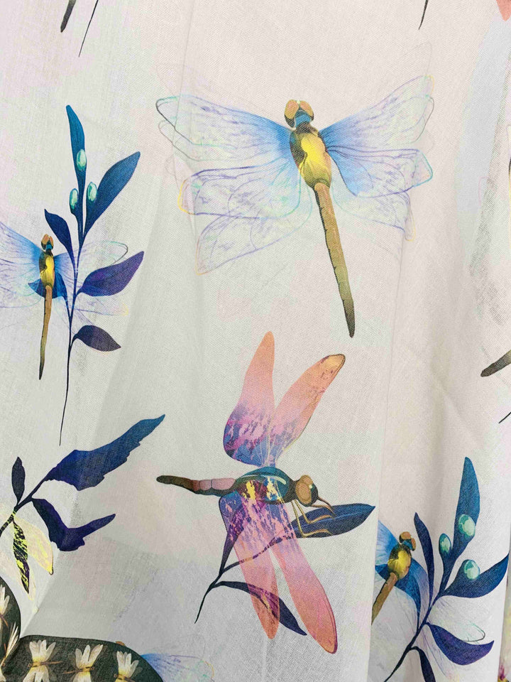 Taupe-Multi Dragonfly Scarf