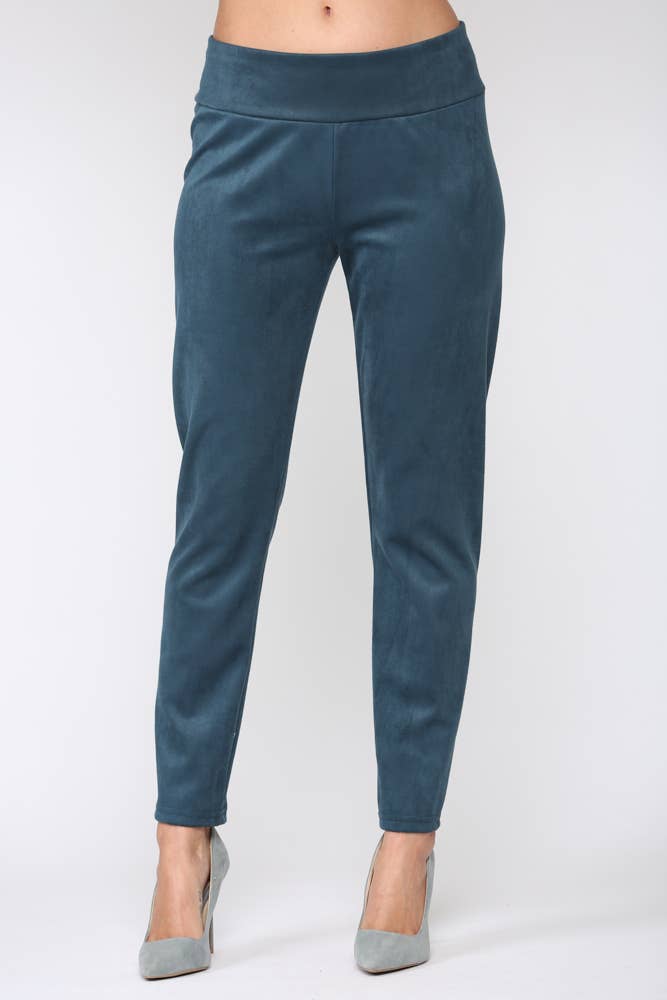 Annelise Stretch Suede Pant: Black / XL / A5499