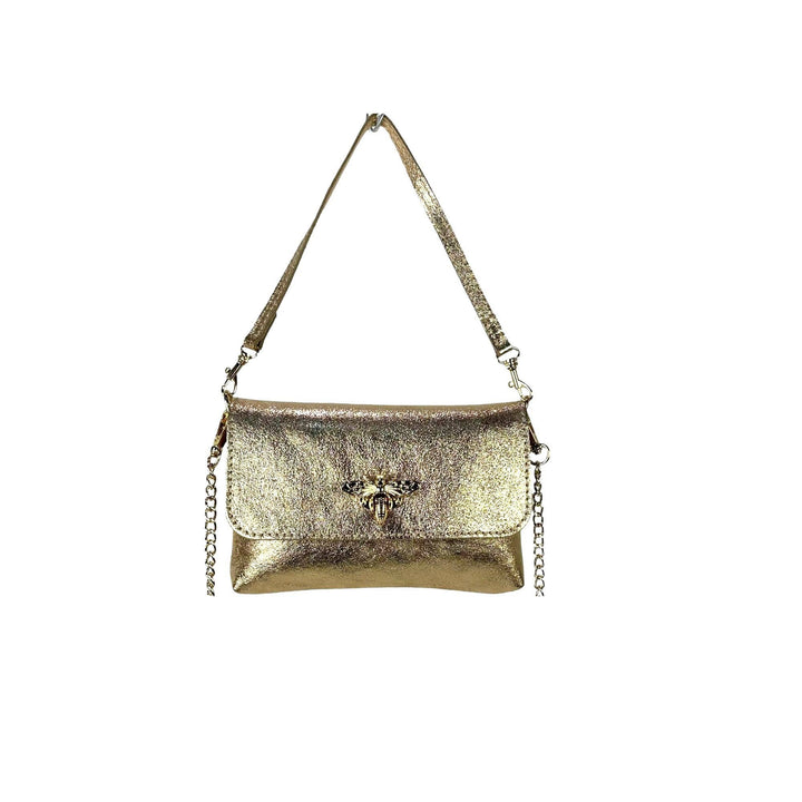 Leather Bag with Bee: Black