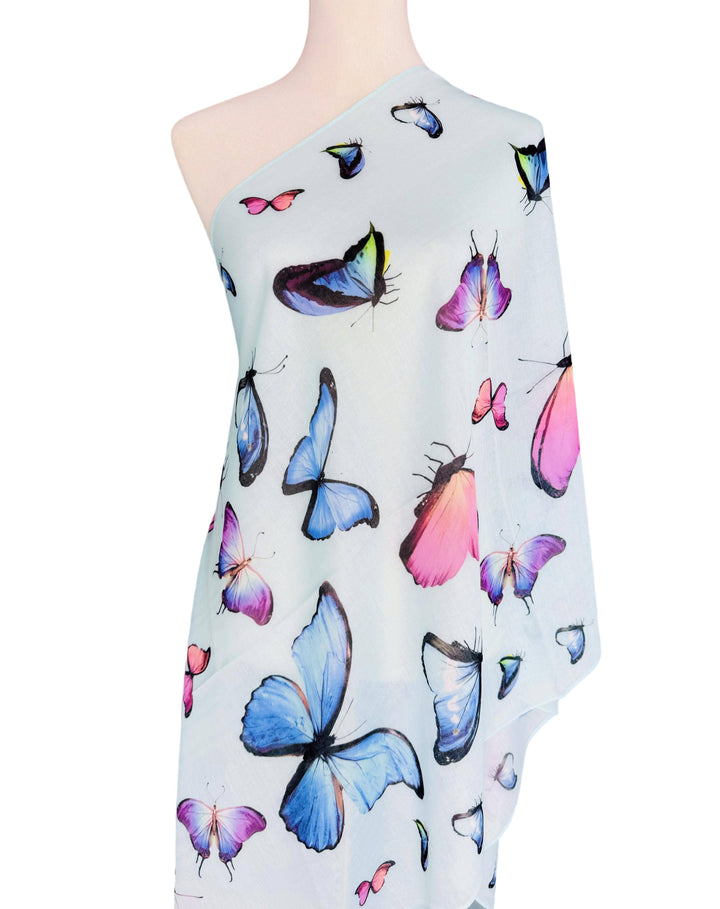 Multicolor Butterfly Scarf: Brown
