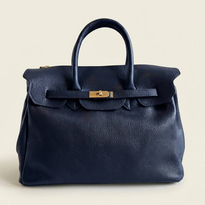 Maxi Bag Leather Made in Italy: Cognac