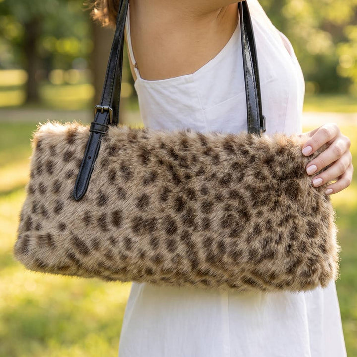 Leopard Print Plush Bag
