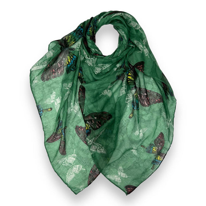 Butterfly print scarf: Grey