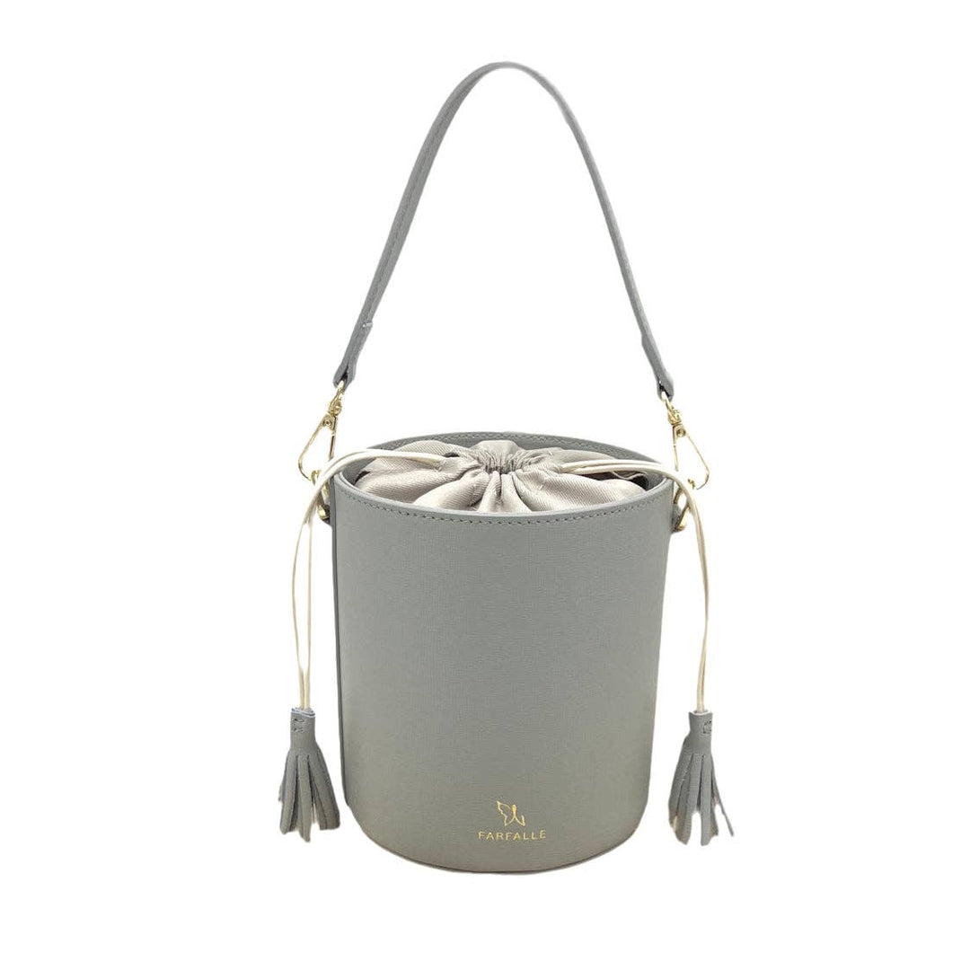 leather bucket bag, Made in Italy,112613: Taupe