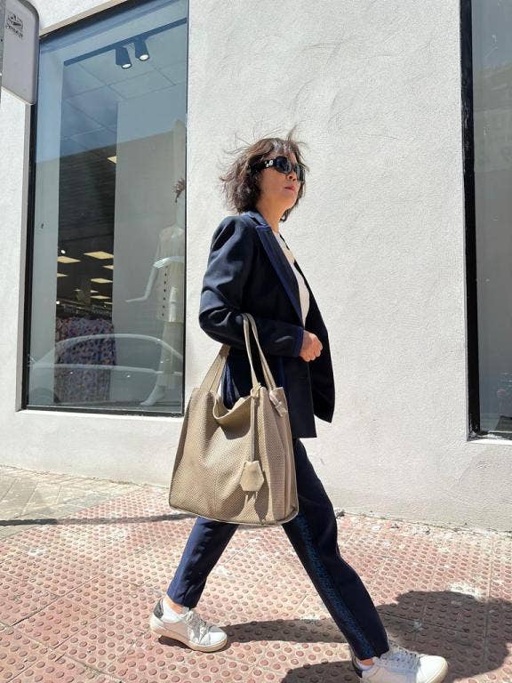 Leather Shopper Bag : Orange