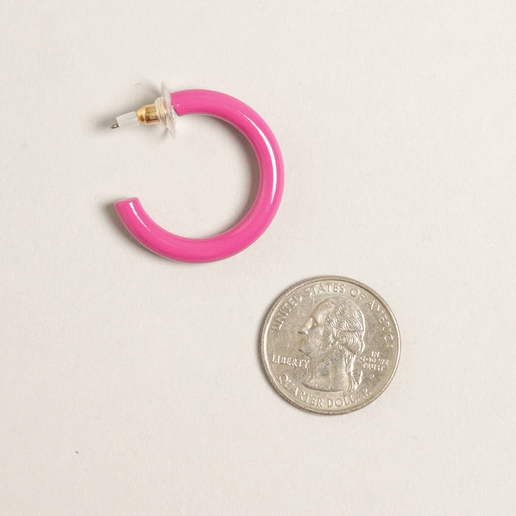 Hoop Post Earring / PINK