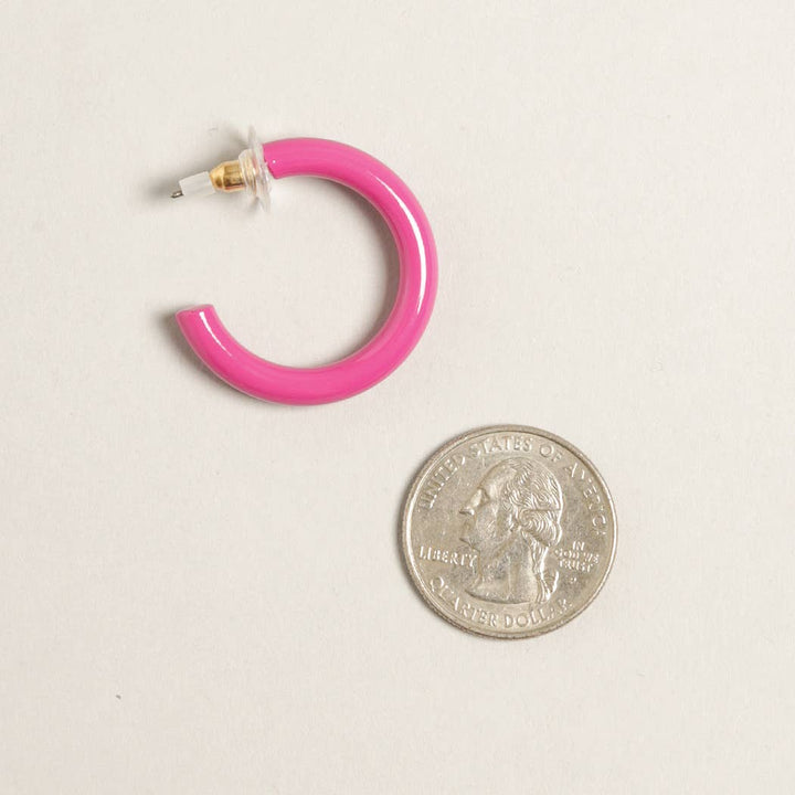 Hoop Post Earring / PINK