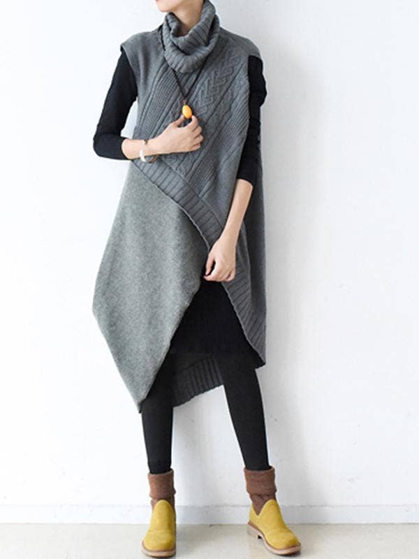 Casual Sleeveless Dress: BLACK / ONE SIZE