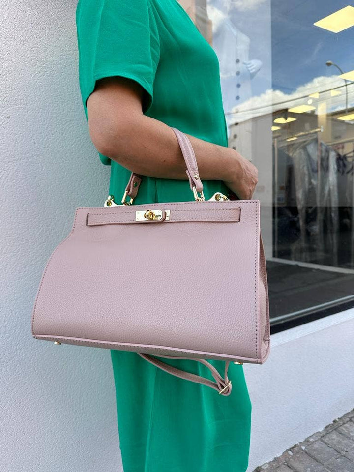 Women's Italian Leather Bag: Orange