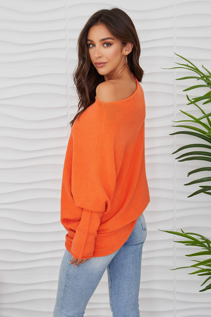 ASYMMETRICAL SWEATER (ORANGE): XS/S