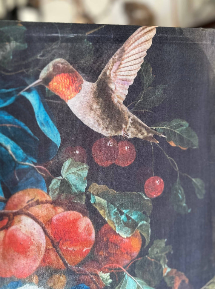 Floral Scarf with Hummingbirds Print