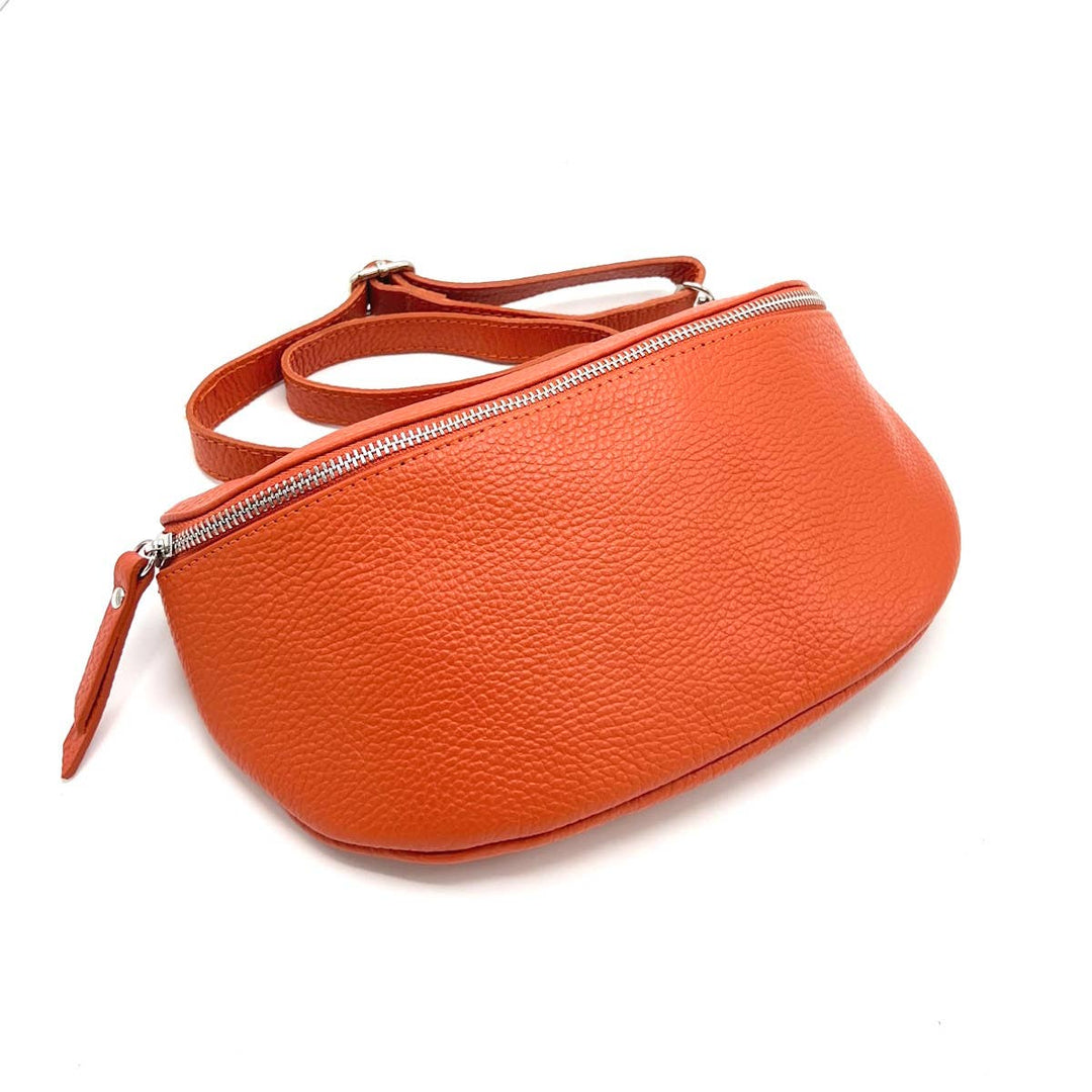 Leather Waist Bag, Made in Italy: 112466: Orange