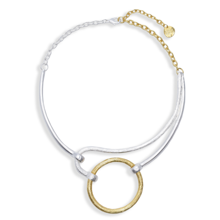 - Geo Bib Necklace in Mixed Metals