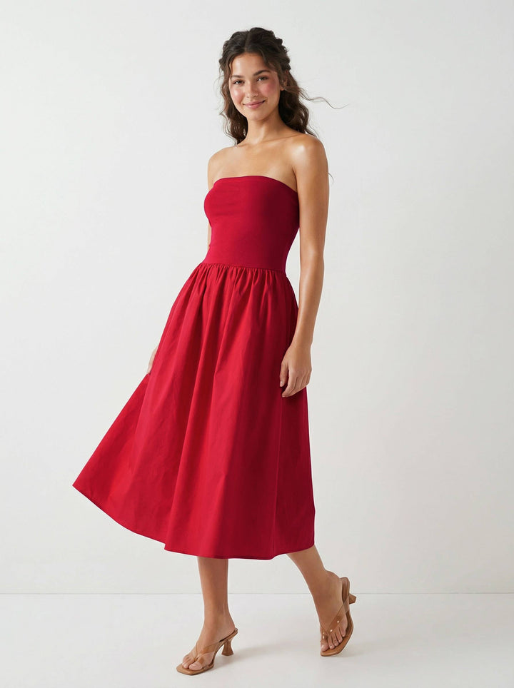 Strapless Maxi Dress: Black / M