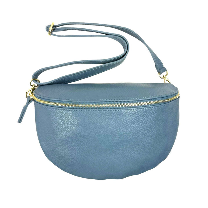 Large Italian Leather Waist Bag: Red