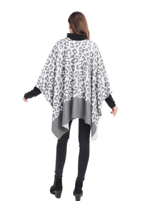Cheetah Print Reversible Cape: 02 Black