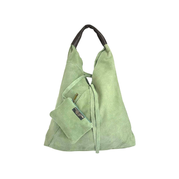 Suede Leather Shoulder Bag: Black