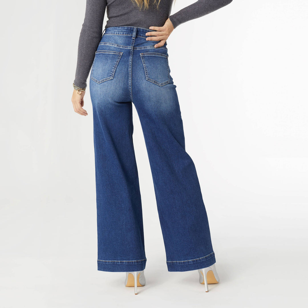 - EverStretch High Rise Wide Leg Dark Denim / M