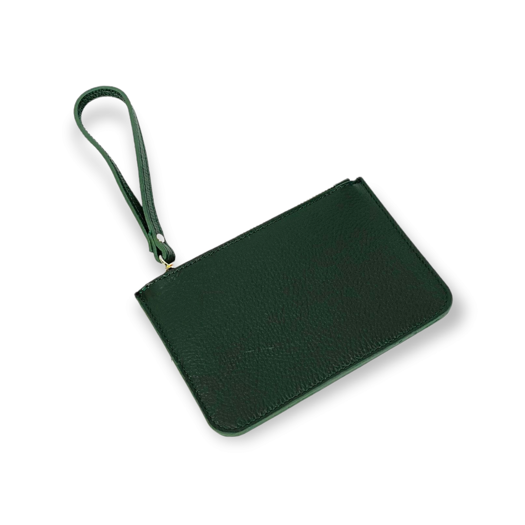 Genuine Leather Bag with Wrist Strap: Money / Large