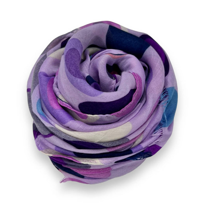 Retro style dots scarf : White