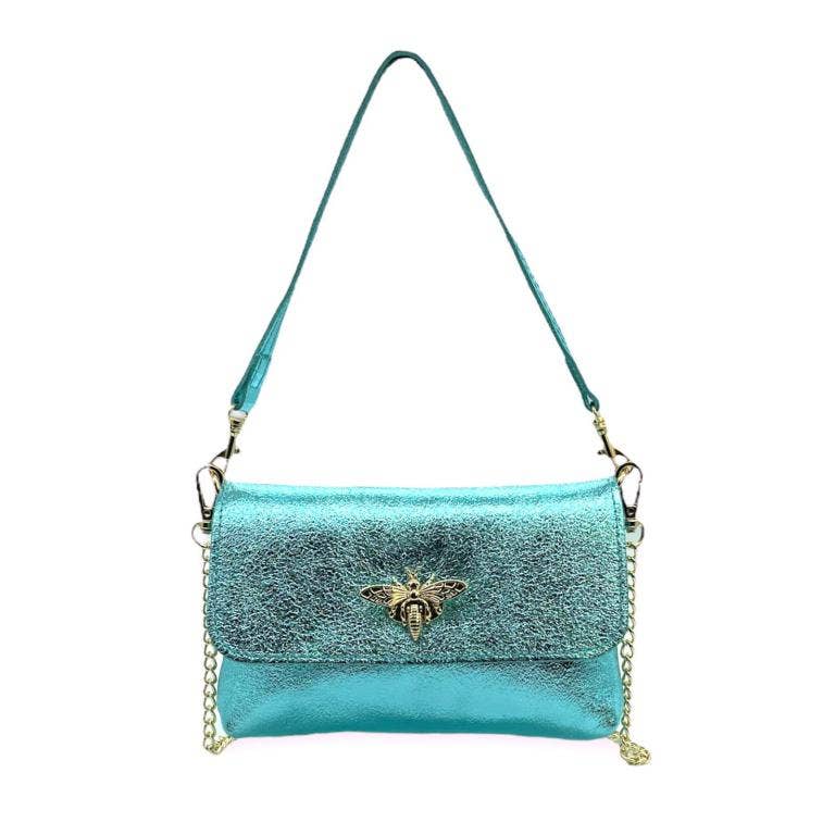 Leather Bag with Bee: Black