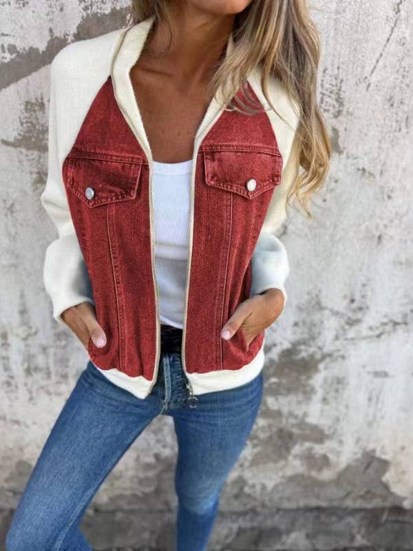 Zip up denim JKT: Grey / S