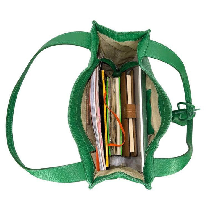 Leather Shopper Bag : Yellow