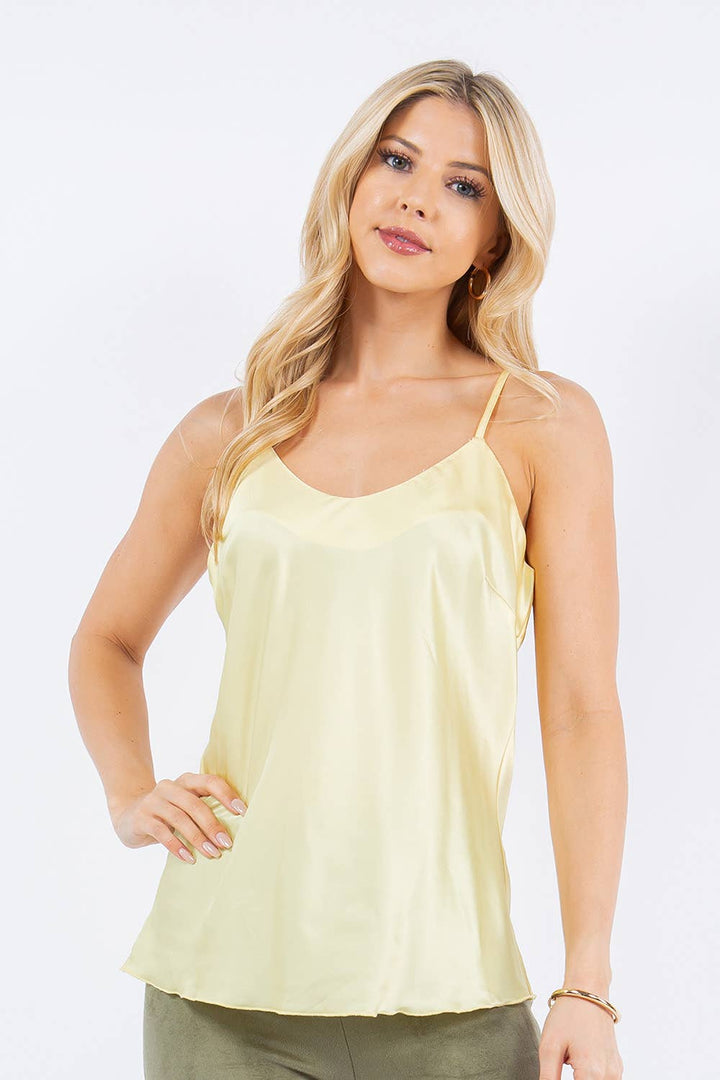Satin Cami: Black / M