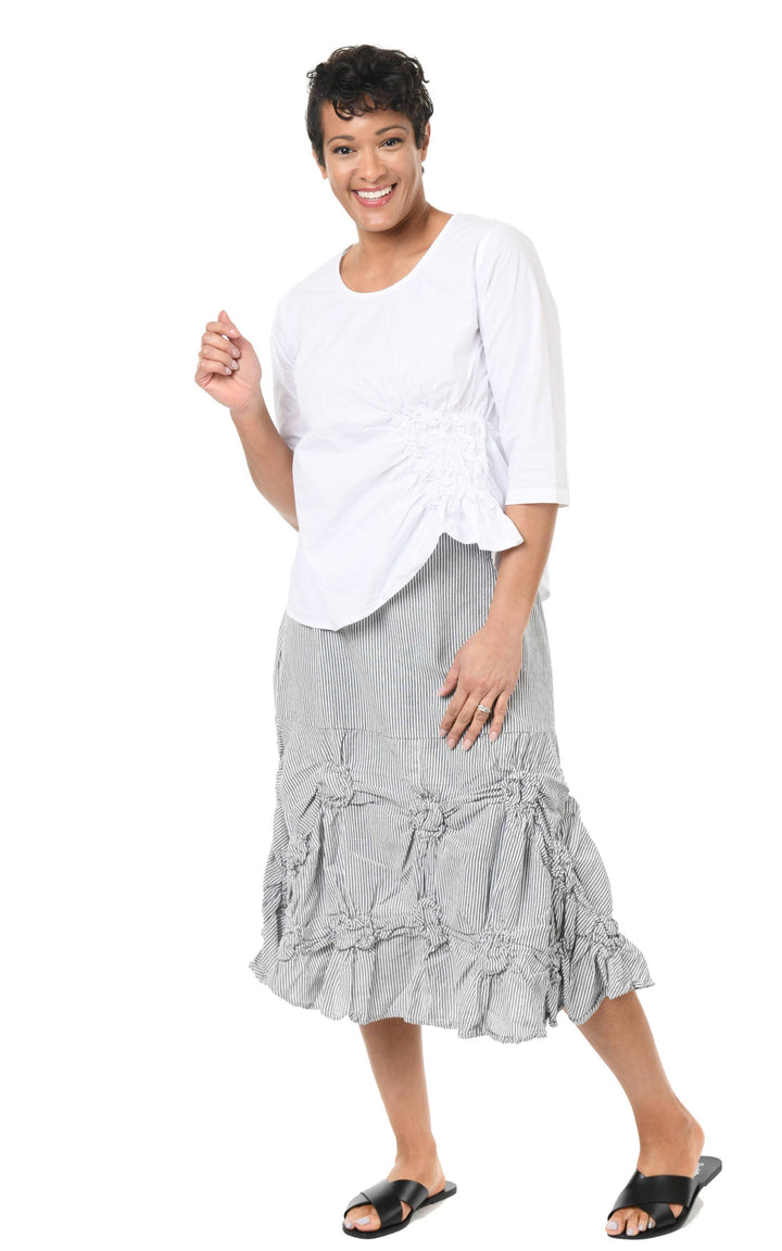 Tulip Clothing - CV378 Millie Skirt in Ticking Stripe*: S