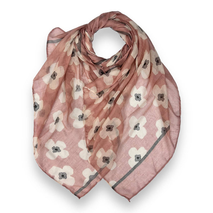 Daisy printed scarf: Navy