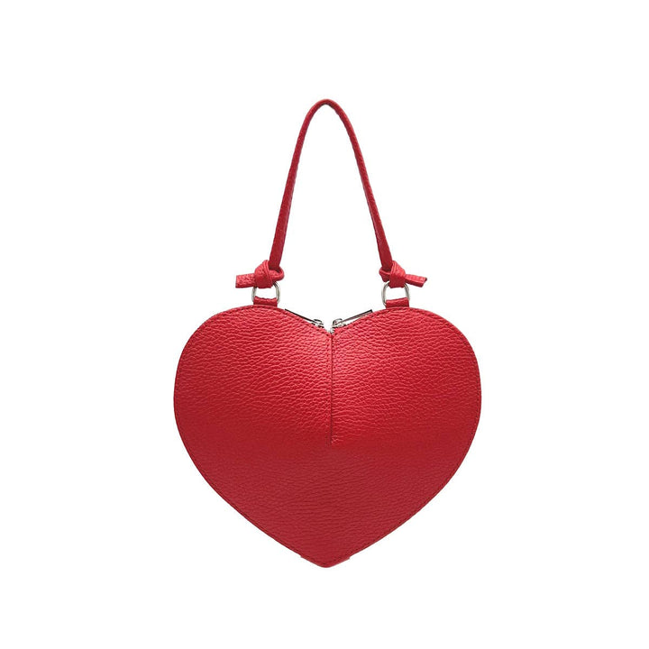 Heart Leather bag, Made in Italy,112587: Orange