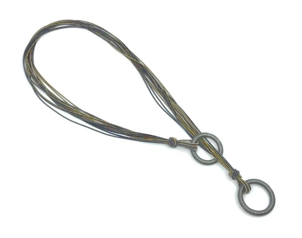 L25 D - Slate and Bronze Long Lariat Neck