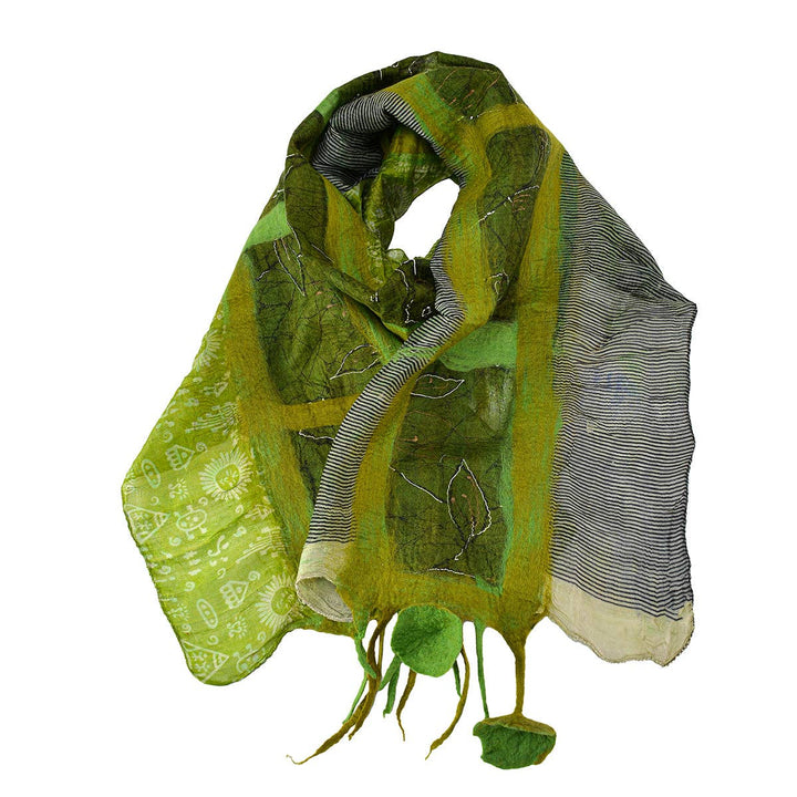 - Green Felt Scarves with Flower Hanging