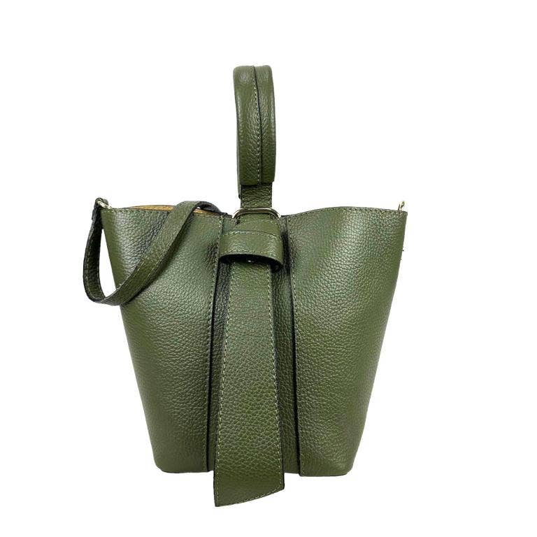 Genuine Leather Tote: Orange