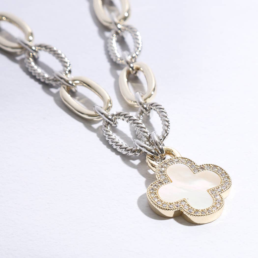 Clover Mop Gold Link Necklace: