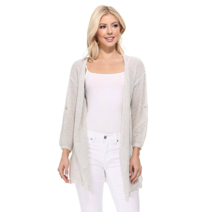 MESH CARDIGAN SAND S/M