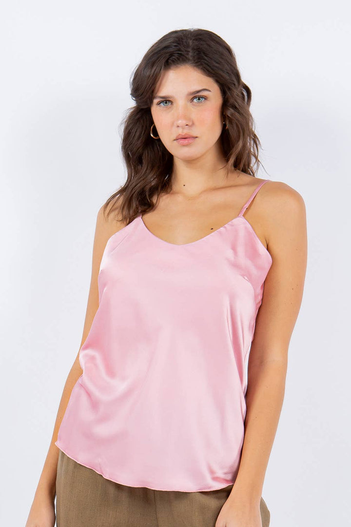 Satin Cami: Black / L