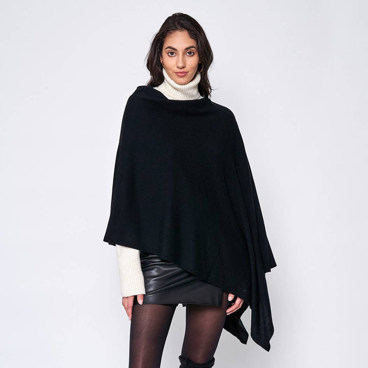Scarf Poncho: BLK / One Size