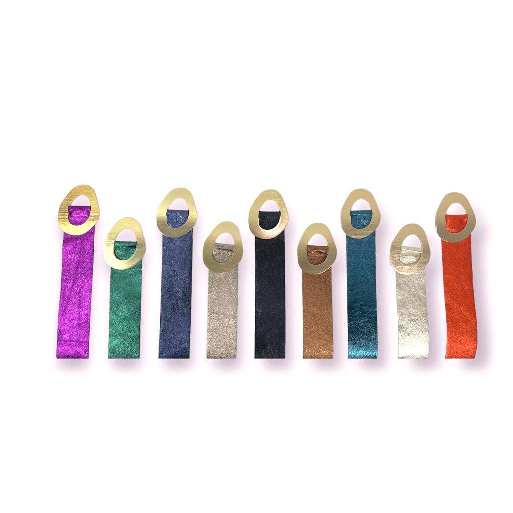 Metallic Leather Suede Belt : Olive green