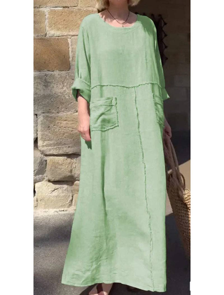 Pocket Maxi Dress: YELLOW / S