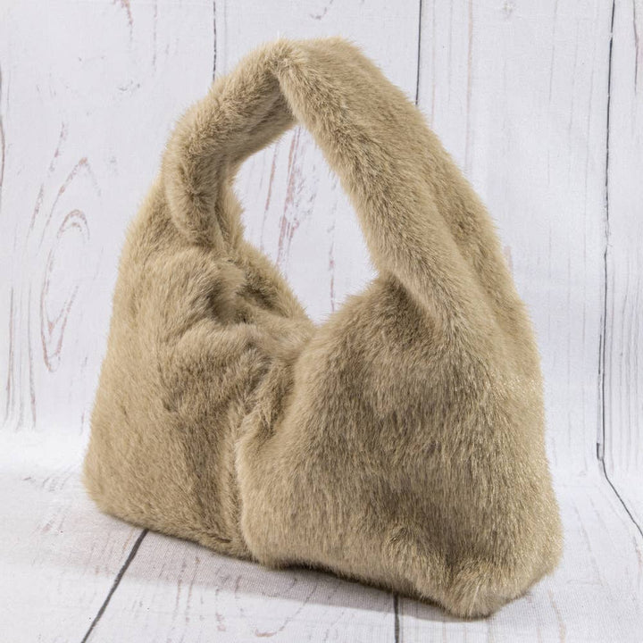 Plush Fur Mini Hobo Bag