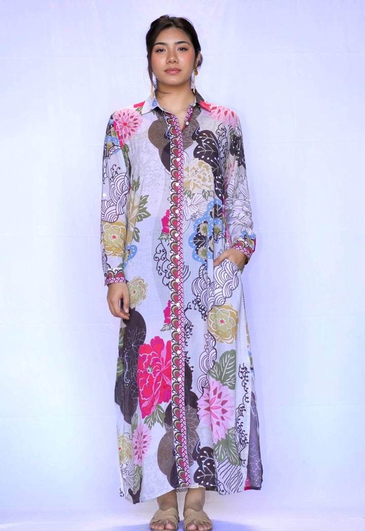 Seraphina Shirt Dress Beige Brown:/ XL