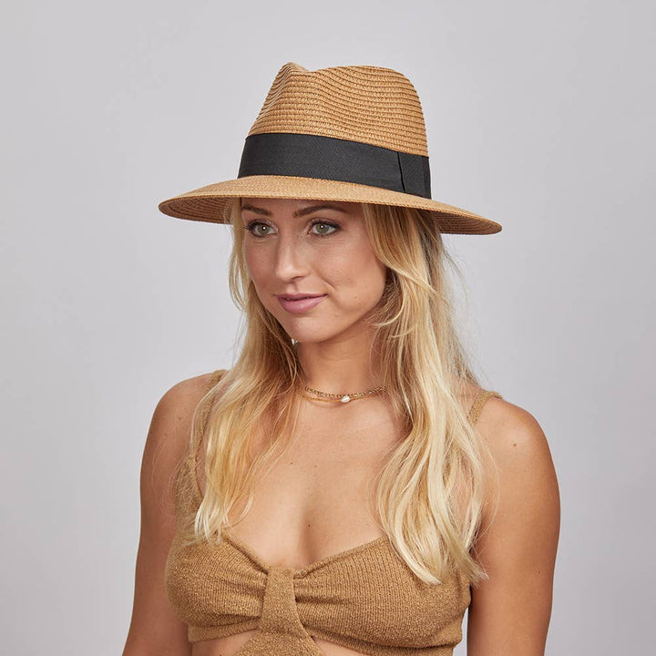 Fedora Straw Hat : Beige