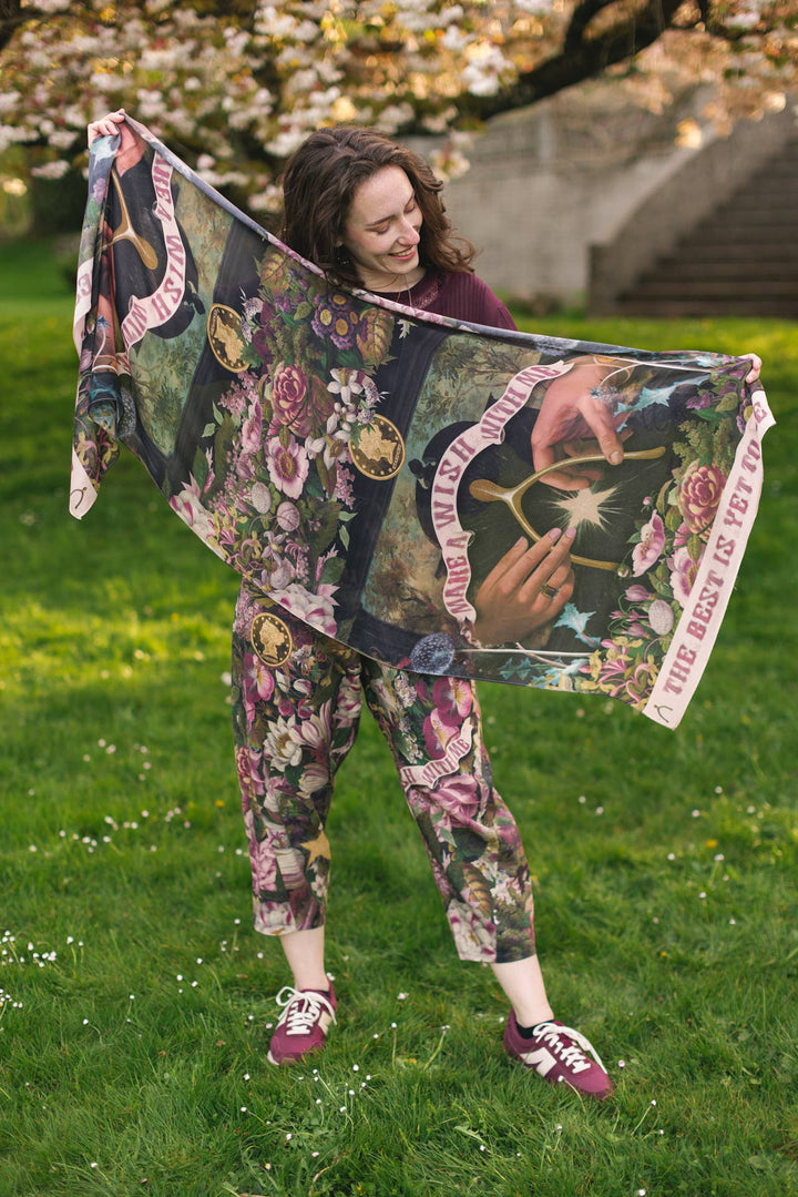 Make A Wish Floral Scarf w/ Wishbone, Dandelion