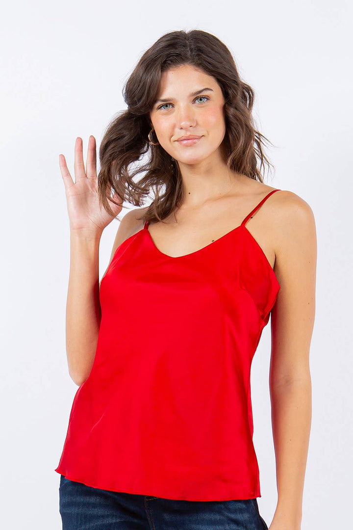 Satin Cami: Black / L