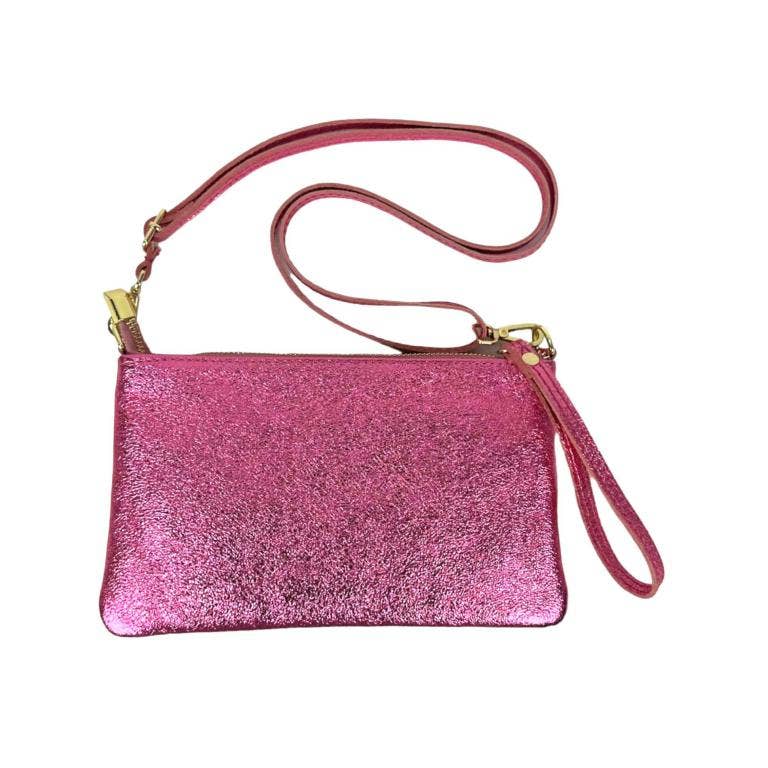 Leather Bag with Shiny: Gold