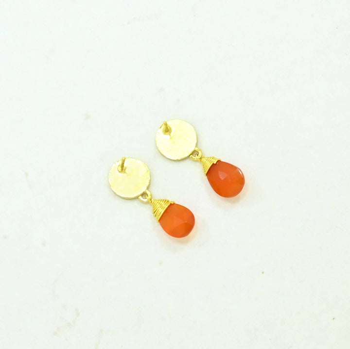 Abigail Earring Gold Plated - Carnelian