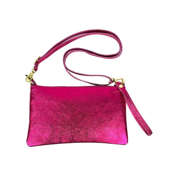 Leather Bag with Shiny: Gold