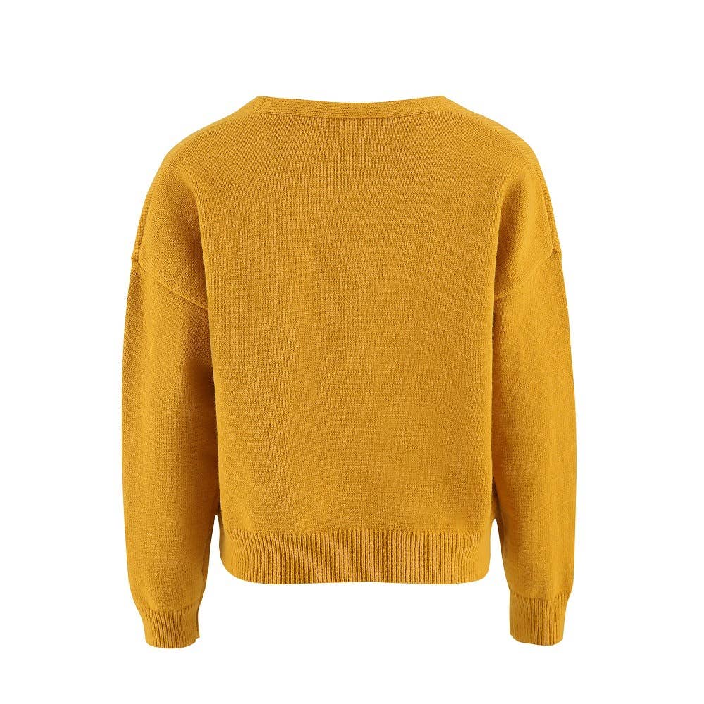 Daisy V-neck Cardigans: Orange / M